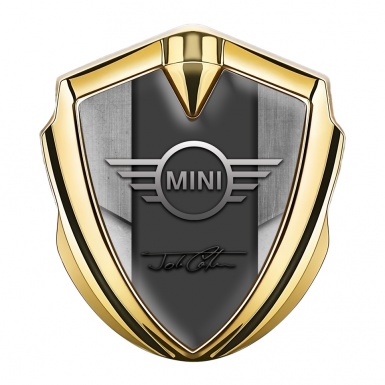 Mini Cooper Fender Emblem Badge Gold Grunge Slabs John Cooper Works