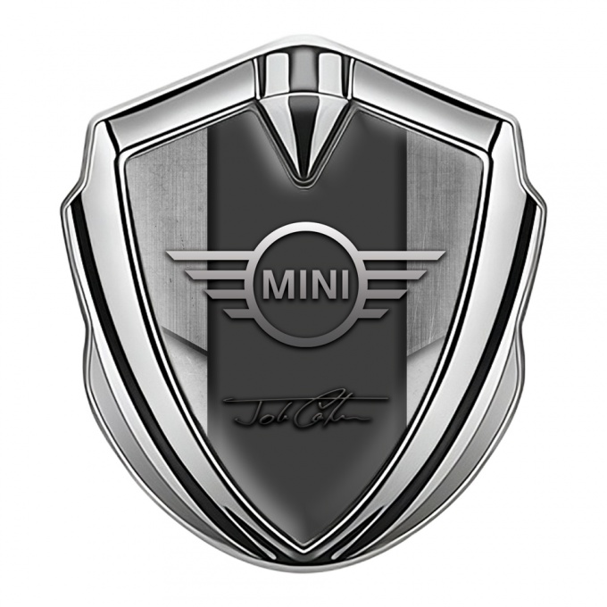 Mini Cooper Fender Emblem Badge Silver Grunge Slabs John Cooper Works