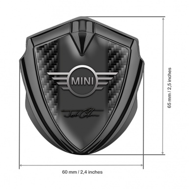 Mini Cooper Fender Emblem Graphite Carbon Base John Cooper Signature