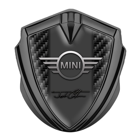 Mini Cooper Fender Emblem Graphite Carbon Base John Cooper Signature