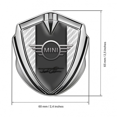 Mini Cooper Bodyside Emblem Silver White Carbon John Cooper Signature
