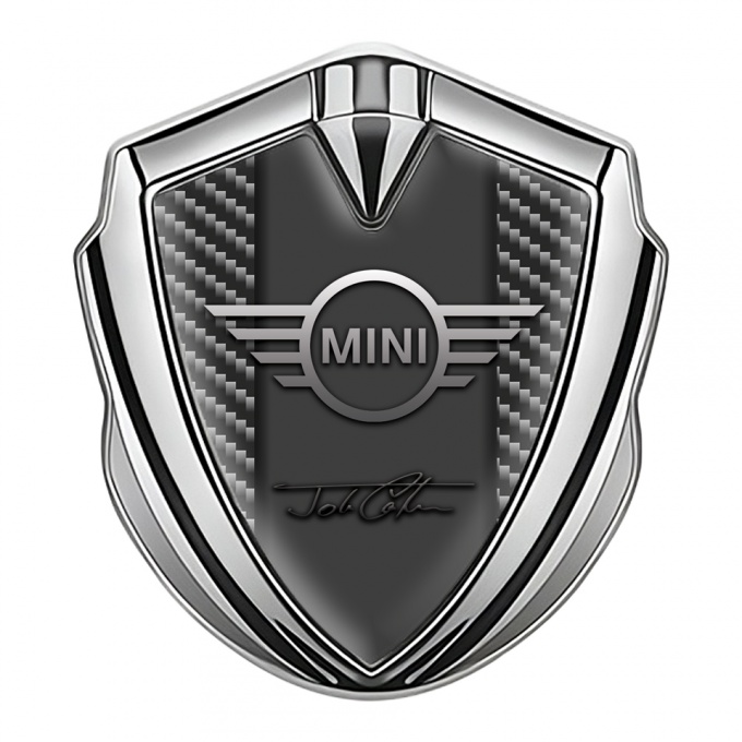 Mini Cooper Bodyside Emblem Silver Dark Carbon John Cooper Signature