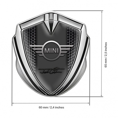 Mini Cooper Emblem Self Adhesive Silver Black Hex John Cooper Signature
