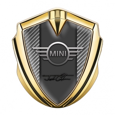 Mini Cooper Trunk Emblem Gold Light Carbon John Cooper Signature