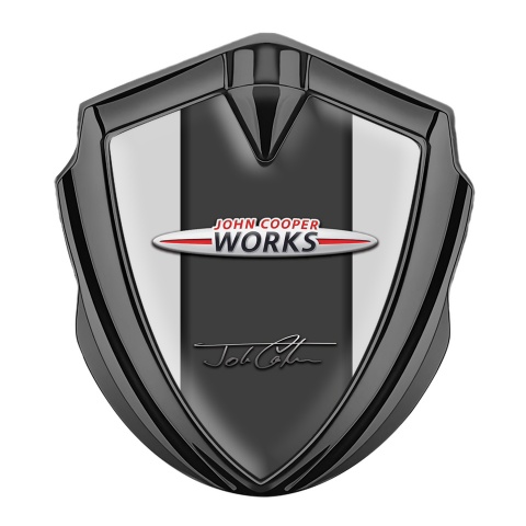 Mini Cooper Fender Emblem Badge Graphite Grey Base John Cooper Works