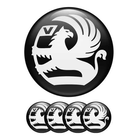 Vauxhall Wheel Center Caps Emblem Black And White Colors