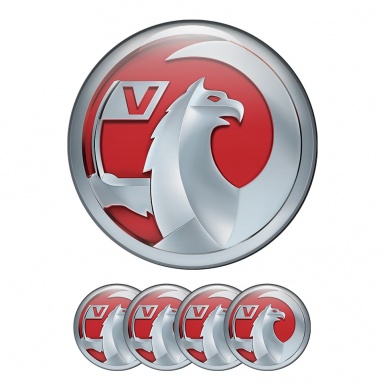 Vauxhall Center Hub Dome Stickers With Gray 3D Logo