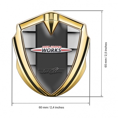 Mini Cooper Bodyside Emblem Gold Grey Shutter John Cooper Works Design