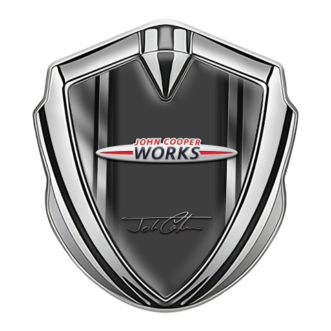Mini Cooper Bodyside Emblem Silver Grey Gradient John Cooper Works