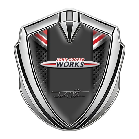 Mini Cooper Bodyside Emblem Silver Dots Color Shield John Cooper Works