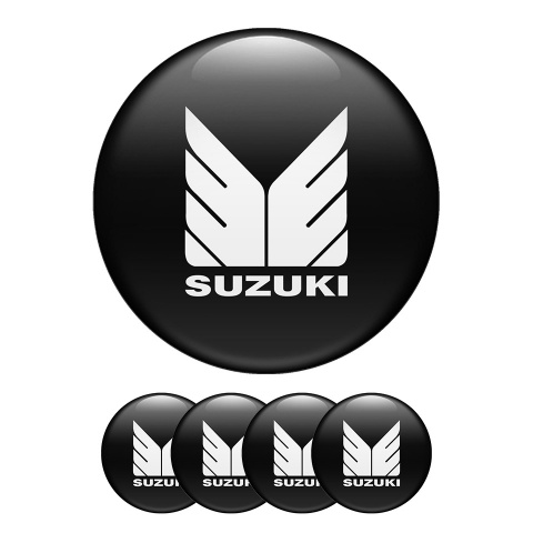 Suzuki Sticker Wheel Center Hub Cap In Black And White 