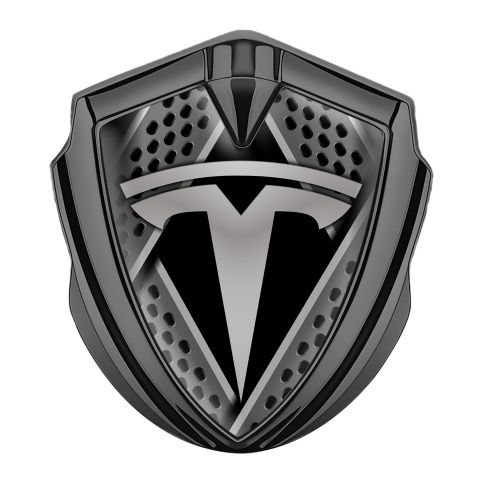 Porsche Fender Emblem Badge Graphite Black Blades Style Grey Logo