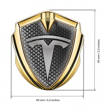 Tesla Self Adhesive Bodyside Emblem Gold Grey Grill Edition