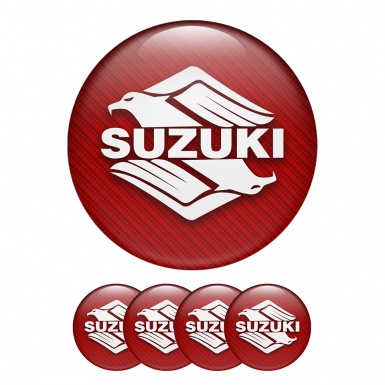 Suzuki Silicone Stickers Center Hub Carbon Red Diamond 