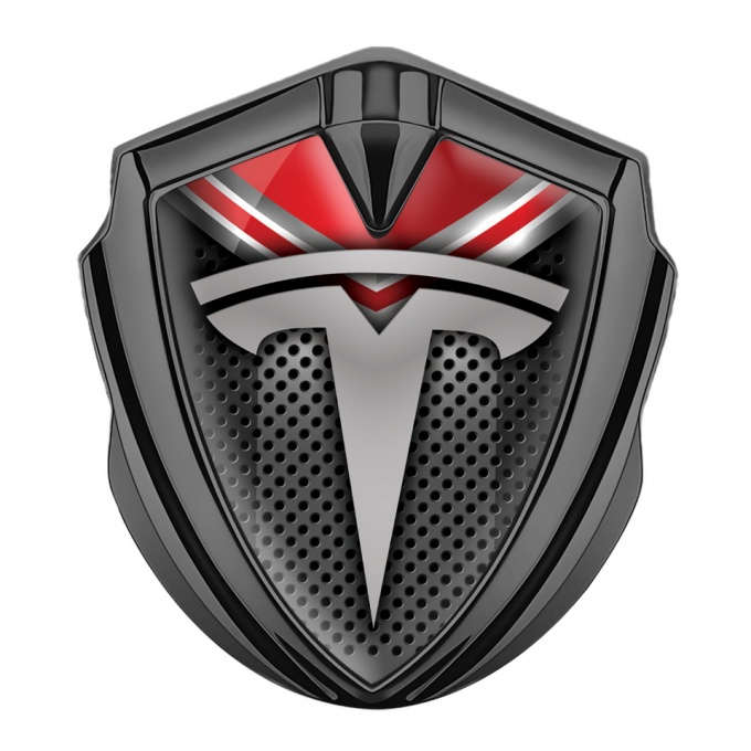 Tesla Tuning Emblem Self Adhesive Graphite Red Cap Edition