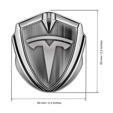 Tesla Fender Metal Emblem Silver Grey Spectrum Color Design