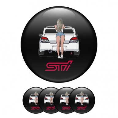 Subaru Center Hub Dome Stickers Sexy Women