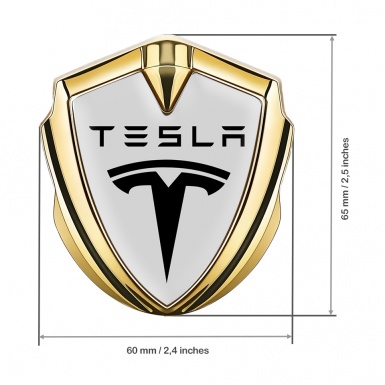 Tesla Trunk Emblem Badge Gold Grey Template Black Logo Design