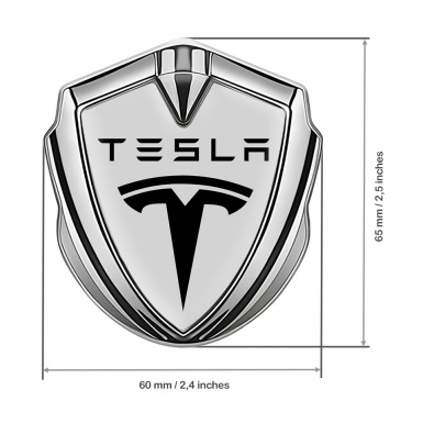 Tesla Trunk Emblem Badge Silver Grey Template Black Logo Design