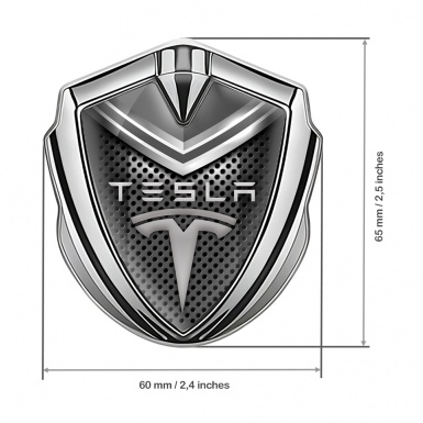 Tesla Fender Metal Emblem Badge Silver Grey Element Edition