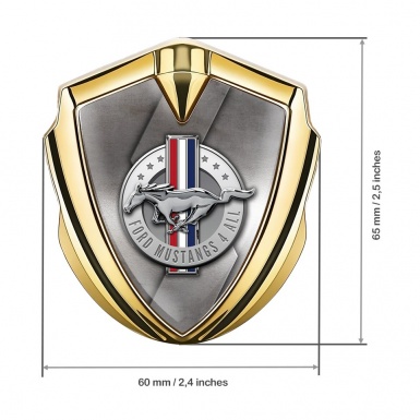 Ford Mustang Fender Emblem Badge Gold Grey S Template Design