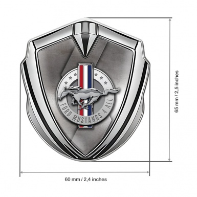 Ford Mustang Fender Emblem Badge Silver Grey S Template Design