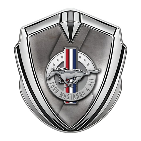 Ford Mustang Fender Emblem Badge Silver Grey S Template Design