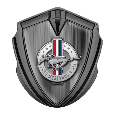Ford Mustang Trunk Emblem Graphite Brushed Metal Chrome Logo