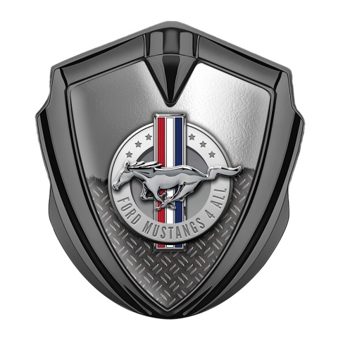 Ford Mustang 3D Car Metal Emblem Graphite Metallic Deck Edition