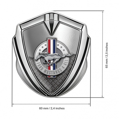 Ford Mustang 3D Car Metal Emblem Silver Metallic Deck Edition