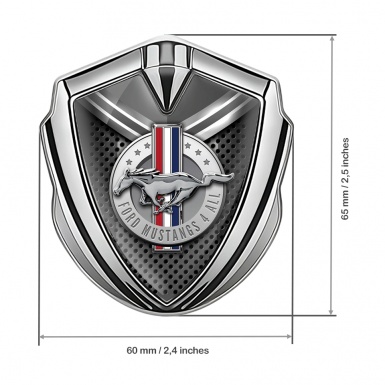 Ford Mustang Tuning Emblem Self Adhesive Silver Chrome Effect