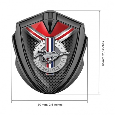Ford Mustang Bodyside Emblem Graphite Red Cap Chromed Logo Design