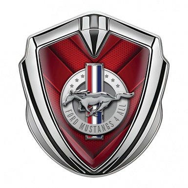 Ford Mustang Fender Emblem Silver Red Mesh Sharp V Template