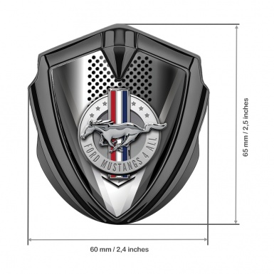 Ford Mustang 3D Car Metal Emblem Graphite Grey Sharp V Template