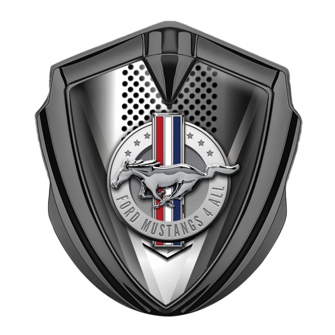 Ford Mustang 3D Car Metal Emblem Graphite Grey Sharp V Template