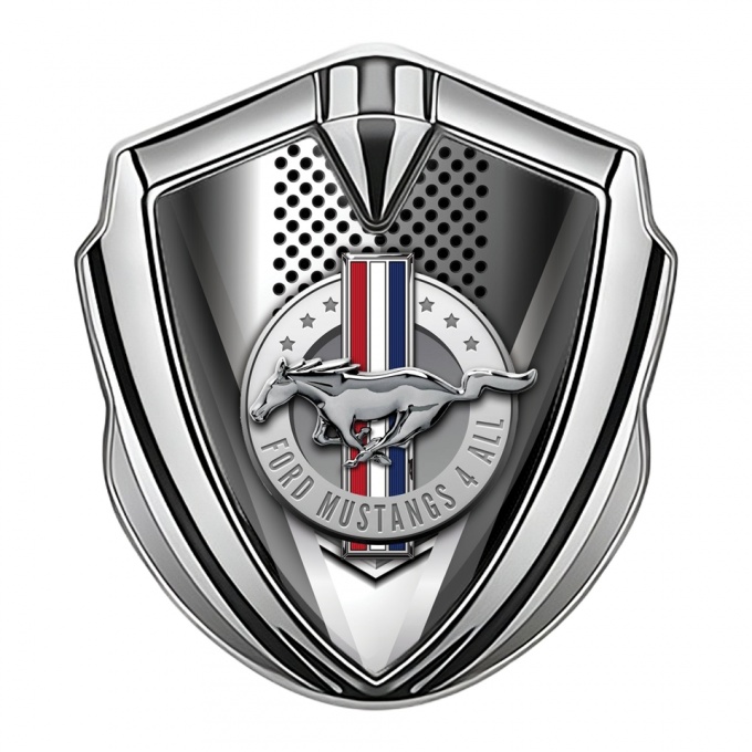 Ford Mustang 3D Car Metal Emblem Silver Grey Sharp V Template