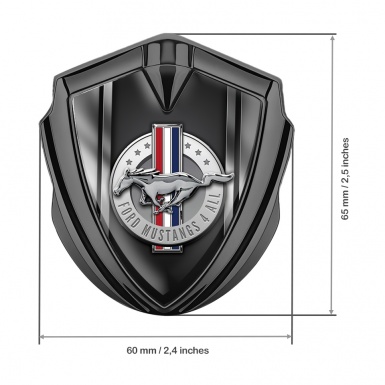 Ford Mustang Trunk Emblem Graphite Metallic Effect Sides Design