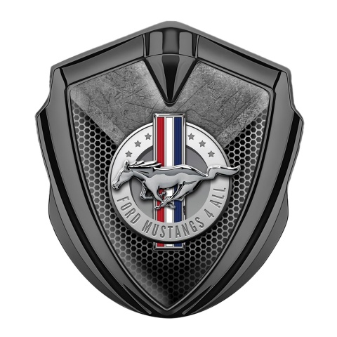 Ford Mustang Fender Emblem Graphite Dark Hex Metallic Plate Design