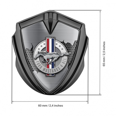 Ford Mustang 3D Car Metal Emblem Graphite Dark Hex Cracked Design