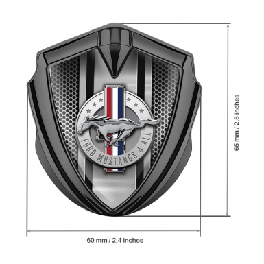 Ford Mustang 3D Car Metal Emblem Graphite Black Mesh Sport Design
