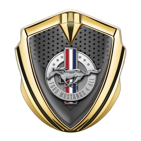 Ford Trunk Emblem Badge Gold Grey Shutter Chrome Logo Design