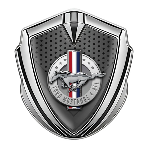 Ford Trunk Emblem Badge Silver Grey Shutter Chrome Logo Design