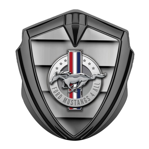 Ford Mustang Trunk Emblem Badge Graphite Shutter Effect Chrome Logo