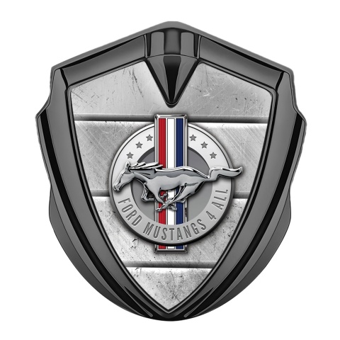 Ford Mustang Trunk Emblem Graphite Grey Slabs Chromed Logo