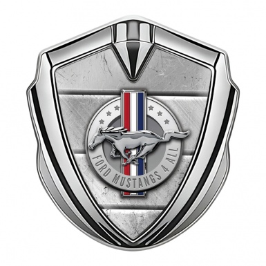 Ford Mustang Trunk Emblem Silver Grey Slabs Chromed Logo