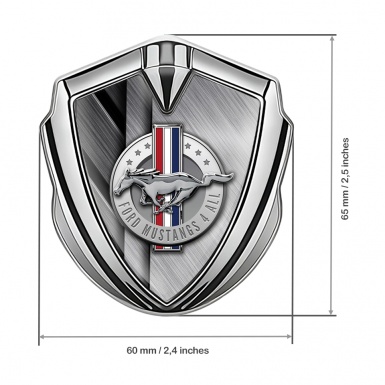 Ford Mustang Bodyside Emblem Silver Brushed Metal Effect Edition