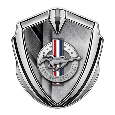 Ford Mustang Bodyside Emblem Silver Brushed Metal Effect Edition