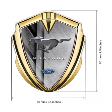 Ford Mustang Bodyside Emblem Gold Stylish Metal Effect Edition