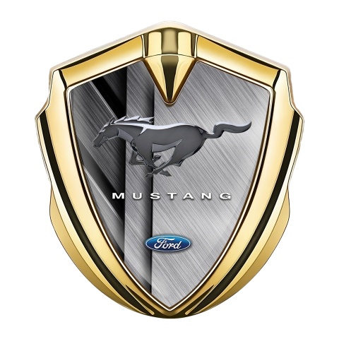 Ford Mustang Bodyside Emblem Gold Stylish Metal Effect Edition