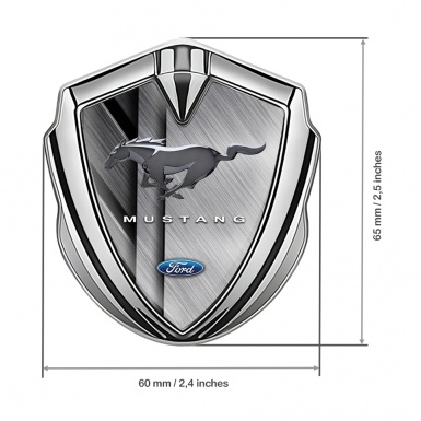 Ford Mustang Bodyside Emblem Silver Stylish Metal Effect Edition